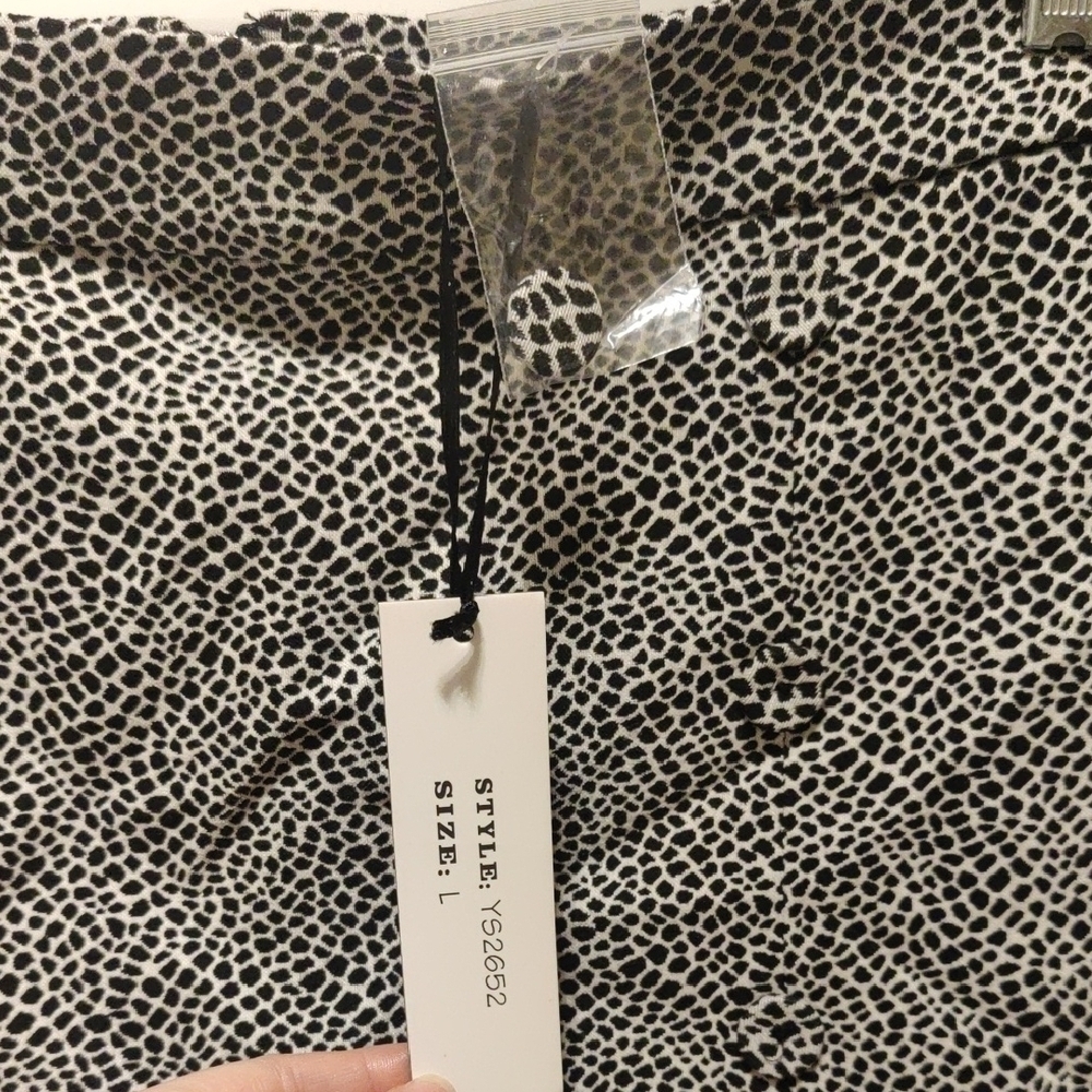 Chocolate Black White Giraffe Print Stretch Pencil Skirt Large NWT - Picture 4 of 5